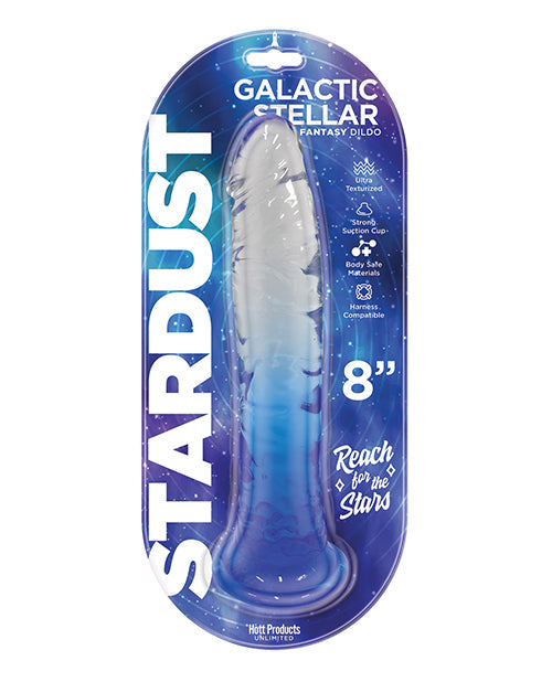 Stardust Galactic Stellar 8" Jelly Fantasy Dildo - Crystal Blue