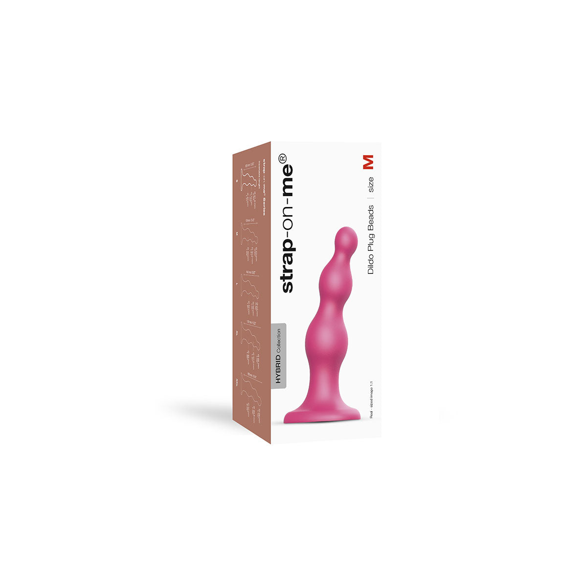 Strap-On-Me Beads Plug Dildo Metallic Raspberry - Medium