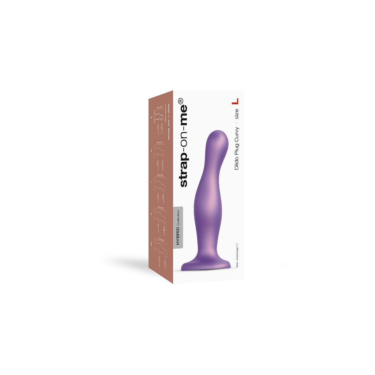 Strap-On-Me Curvy Plug Dildo Metallic Purple - Large