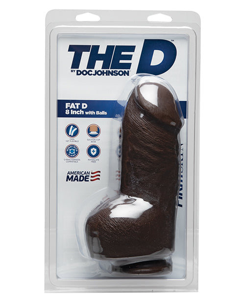 The D - Fat D - 8 Inch With Balls - Firmskyn - Chocolate Chocolate