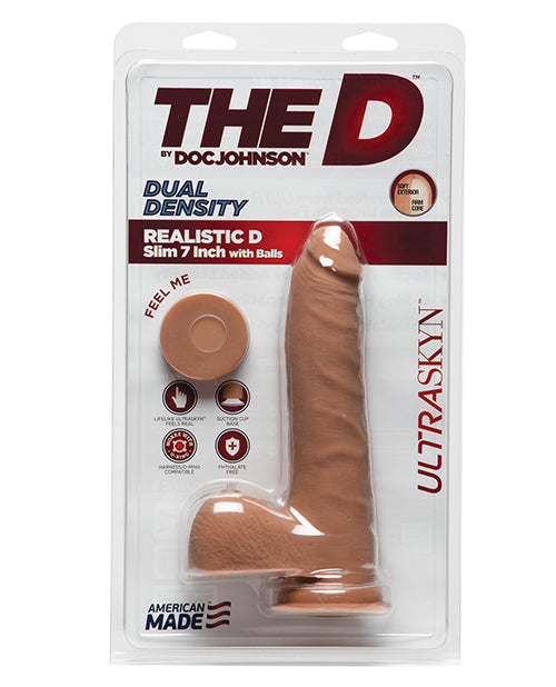 The D Realistic D 7 In Slim W/ Balls Ultraskyn Caramel Caramel