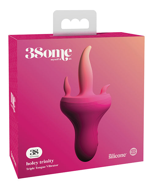 Threesome Holey Trinity Triple Tongue Vibrator - Pink