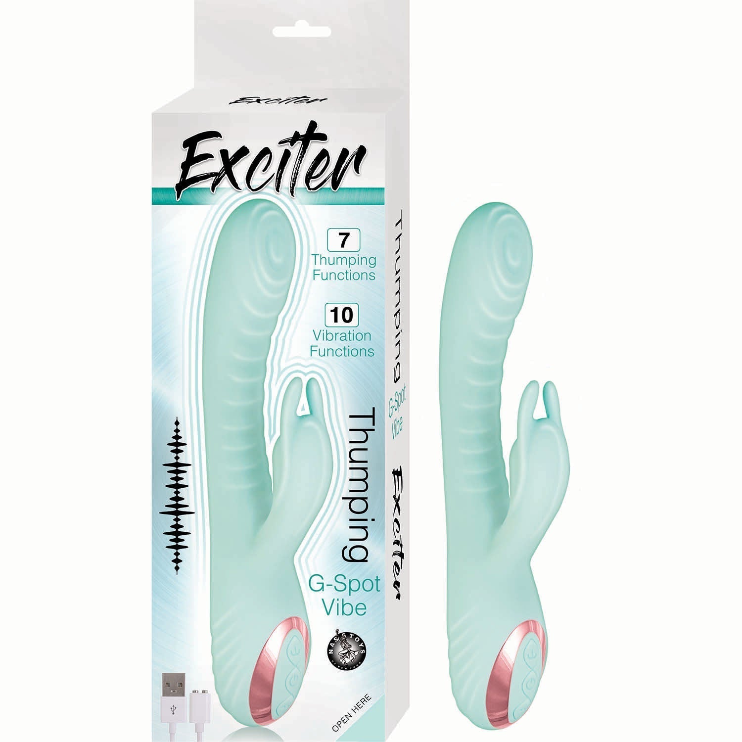 Thumping G-Spot Vibrator - Aqua - Nasstoys Aqua