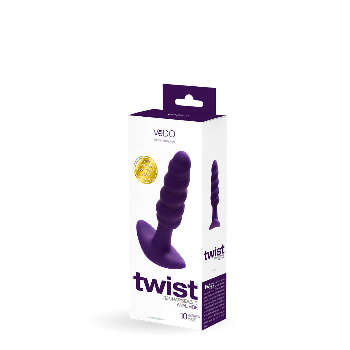 Twist Rechargeable Anal Vibe - Black Pearl