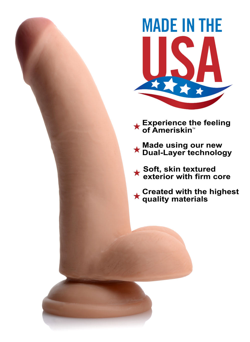 Usa Cocks 8 Inch Ultra Real Dual Layer Dildo - Flesh
