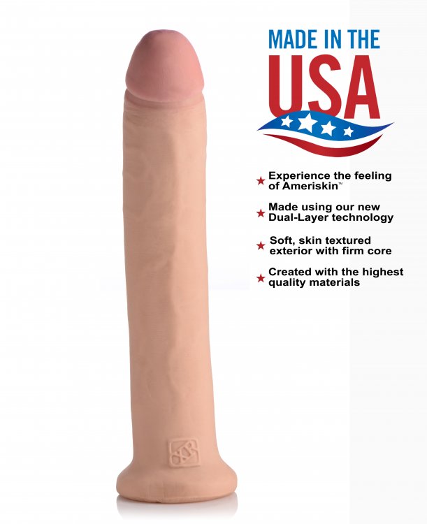 Usa Cocks Ameriskin Dildo W/o Balls- Light