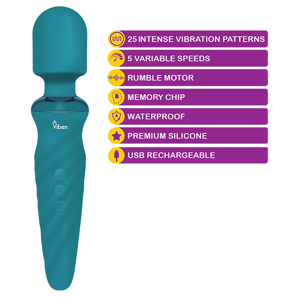Viben Fierce Intense Wand Massager Ocean