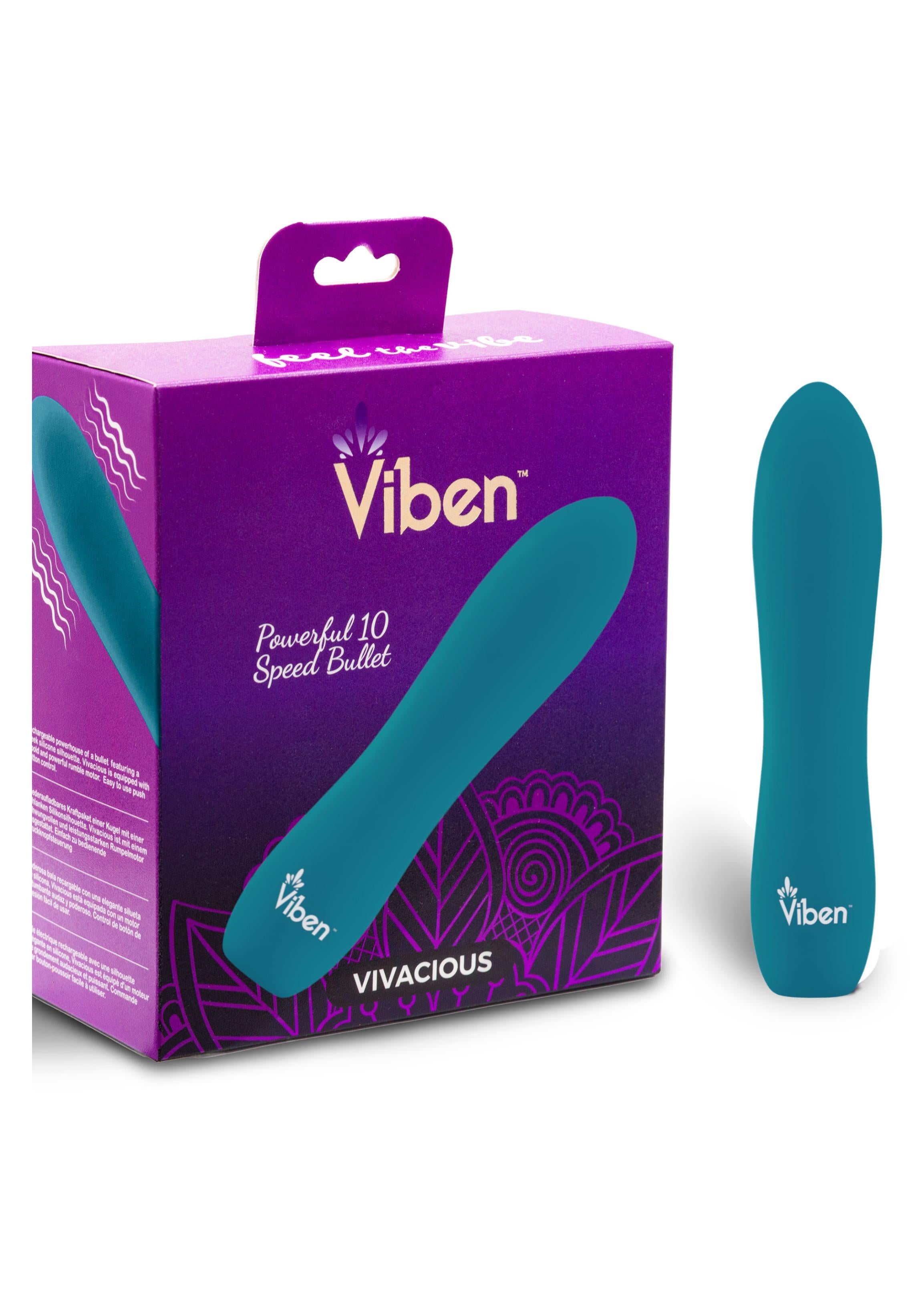 Vivacious:Premium Partner Intense 10-Function Bullet Ocean