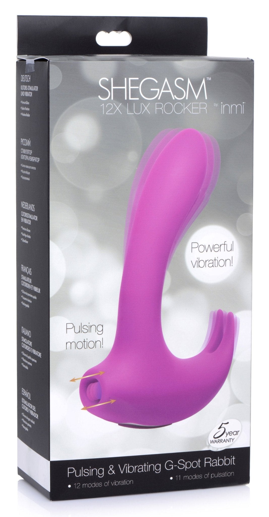 12x Lux Rocker Pulsing and Vibrating G-Spot Rabbit Vibrator - Pink