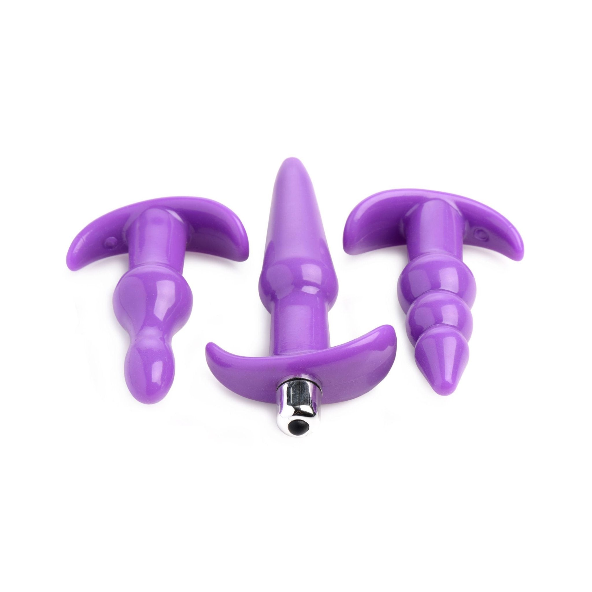 4 Piece Vibrating Anal Plug Set - Black