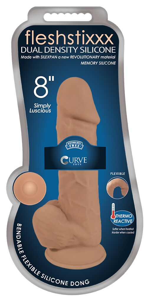7 Inch Fleshstixxx Silicone Dildo With Balls
