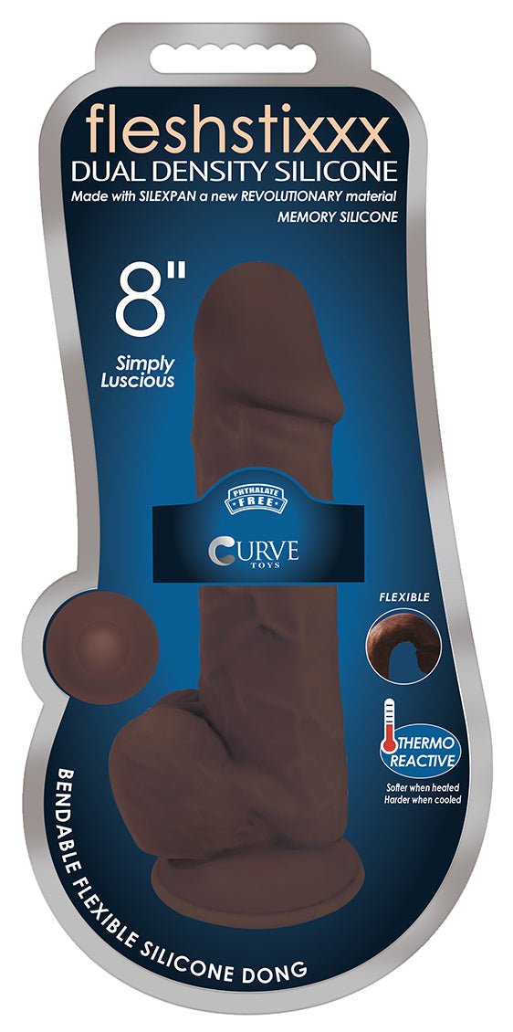 8 Inch Fleshstixxx Silicone Dildo With Balls