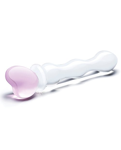 8 Inch Sweetheart Glass Dildo - Pink/clear