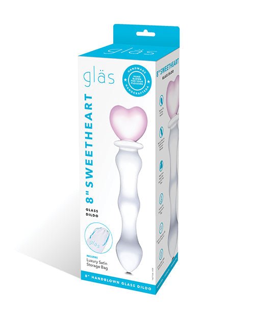 8 Inch Sweetheart Glass Dildo - Pink/clear