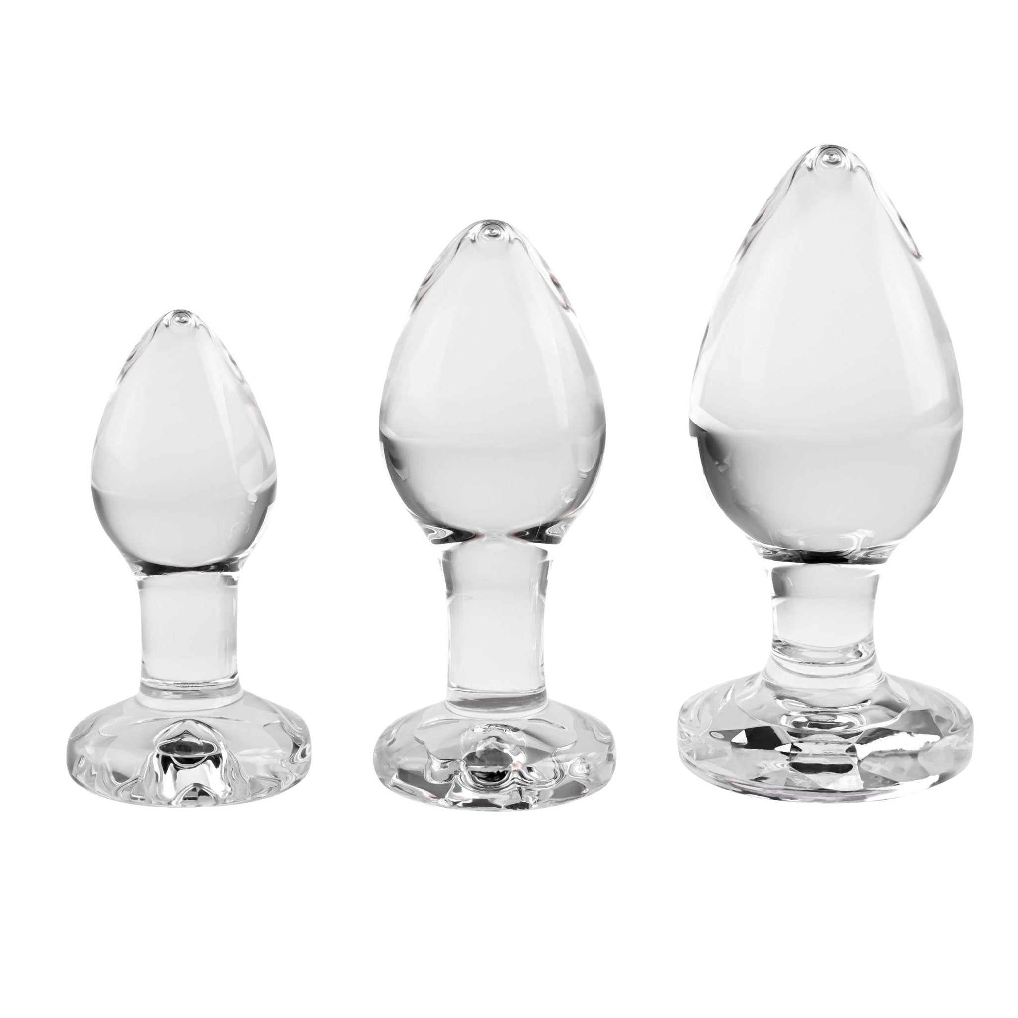 Adam & Eve Pink Gem Glass Plug Set