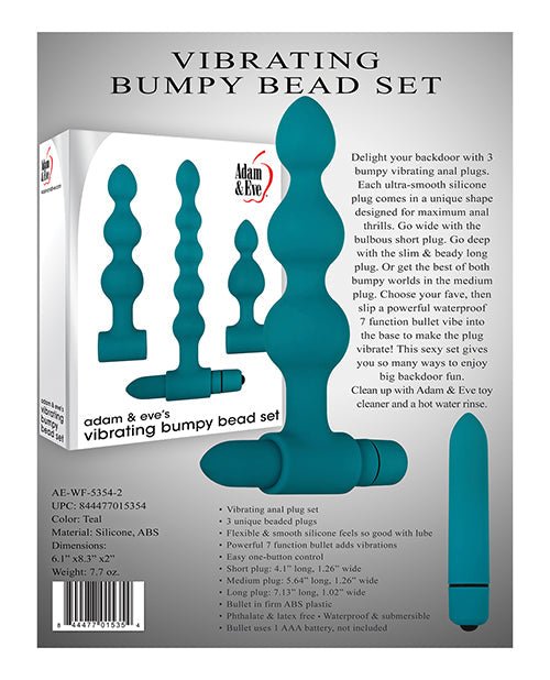 Adam & Eve Vibrating Bumpy Bead Set Anal Plug