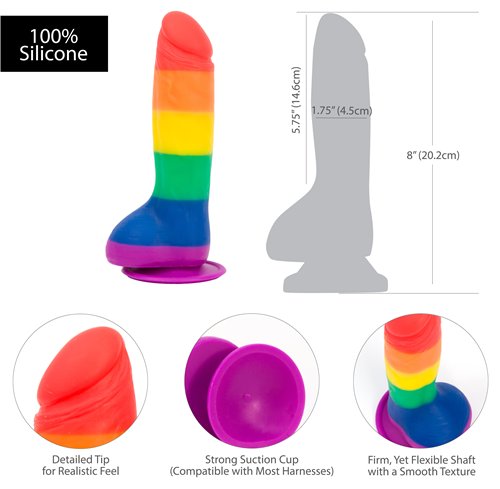 Addiction Justin 8" Dildo - Rainbow