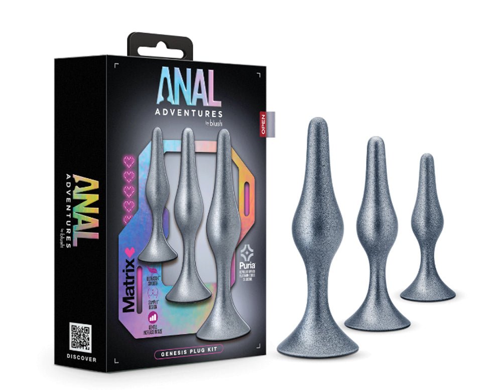 Anal Adventures Matrix - Genesis Plug Kit - Stellar Silver