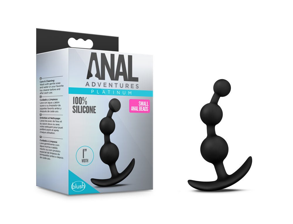 Anal Adventures - Platinum - Small Anal Beads - Black