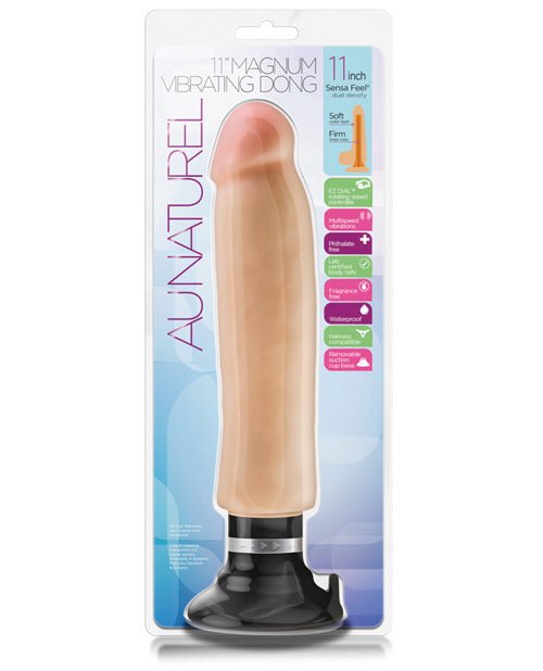 Au Naturel - 11 Inch Sensa Feel Magnum Vibrating Dong - Beige