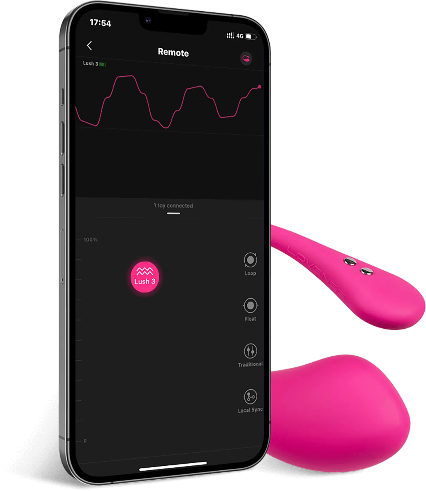 LOVENSE Lush 3.0 Sound Activated Camming Vibrator - Pink