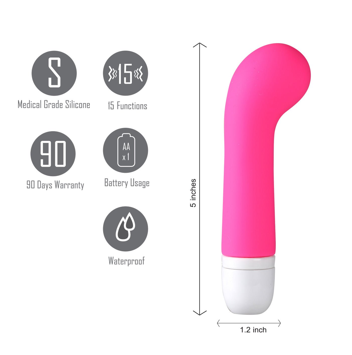 Ava Silicone Mini G-Spot Vibrator - Pink (Maia Toys)