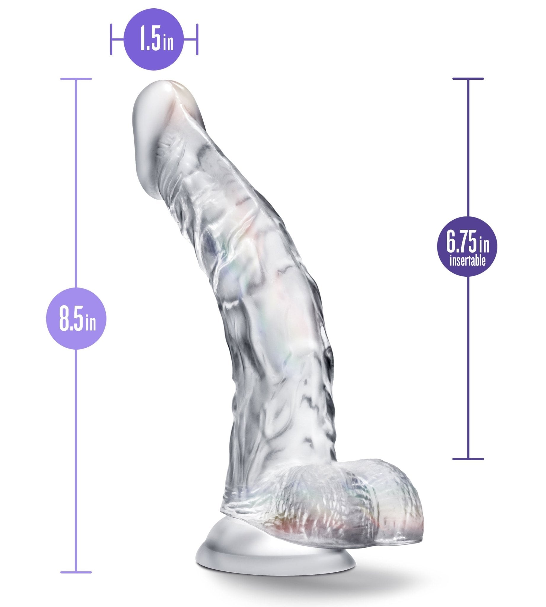 B Yours Diamond Curvy Dildo in Crystal Clear