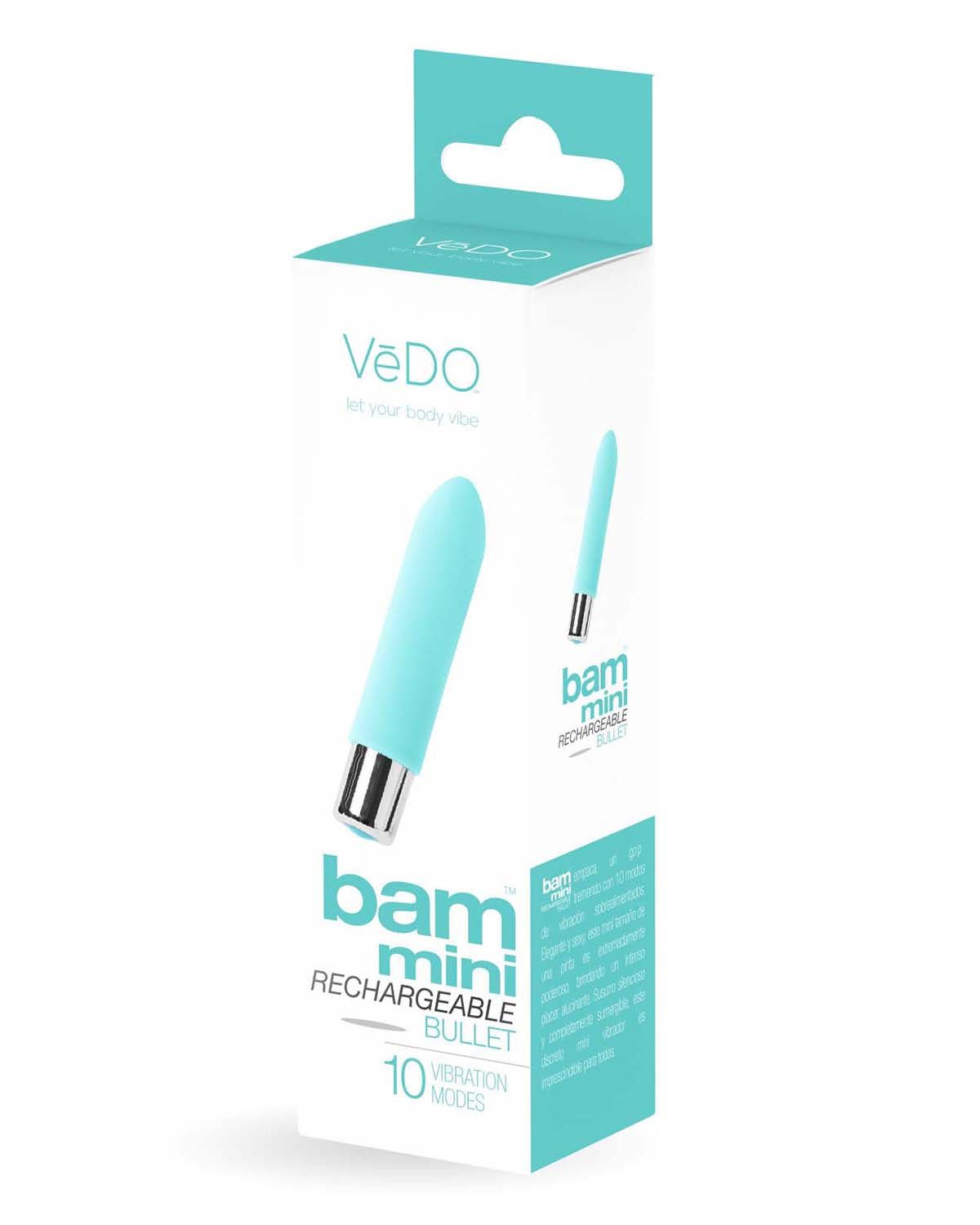 Bam Mini Rechargeable Bullet Vibrator - Turquoise