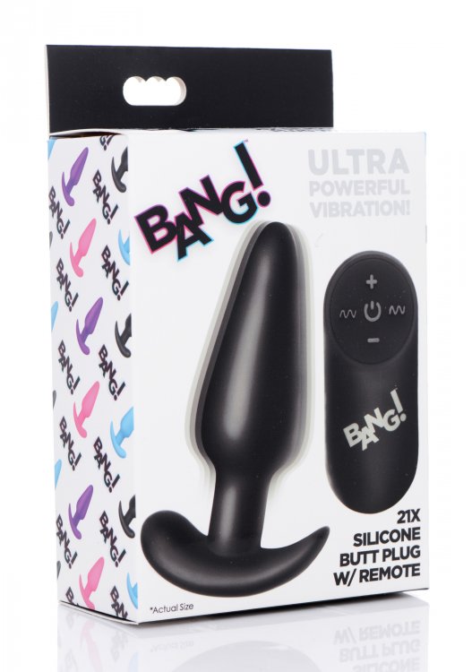 Bang! 21x Vibrating Silicone Butt Plug W/ Remote