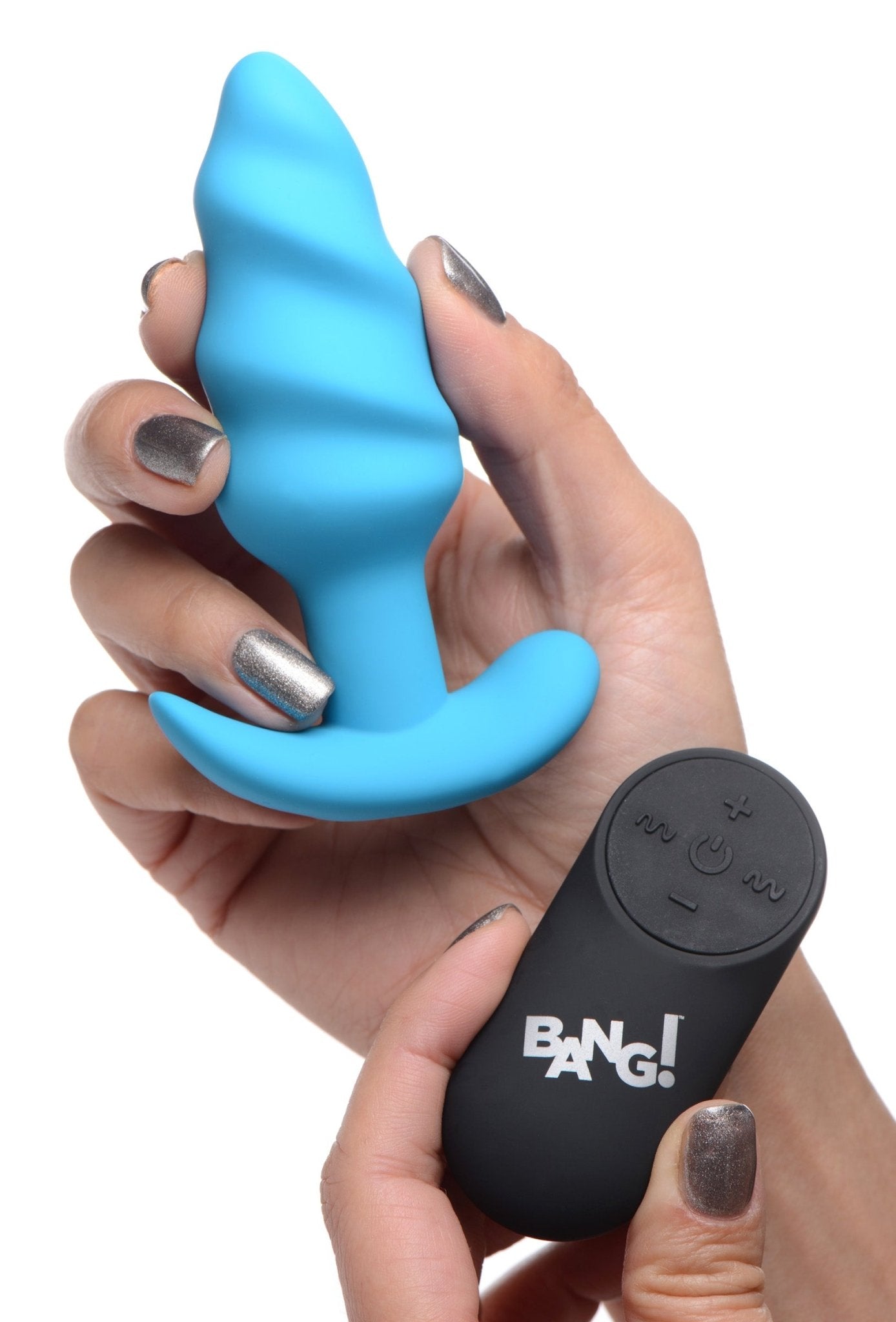 Bang! 21x Vibrating Silicone Swirl Butt Plug W/ Remote