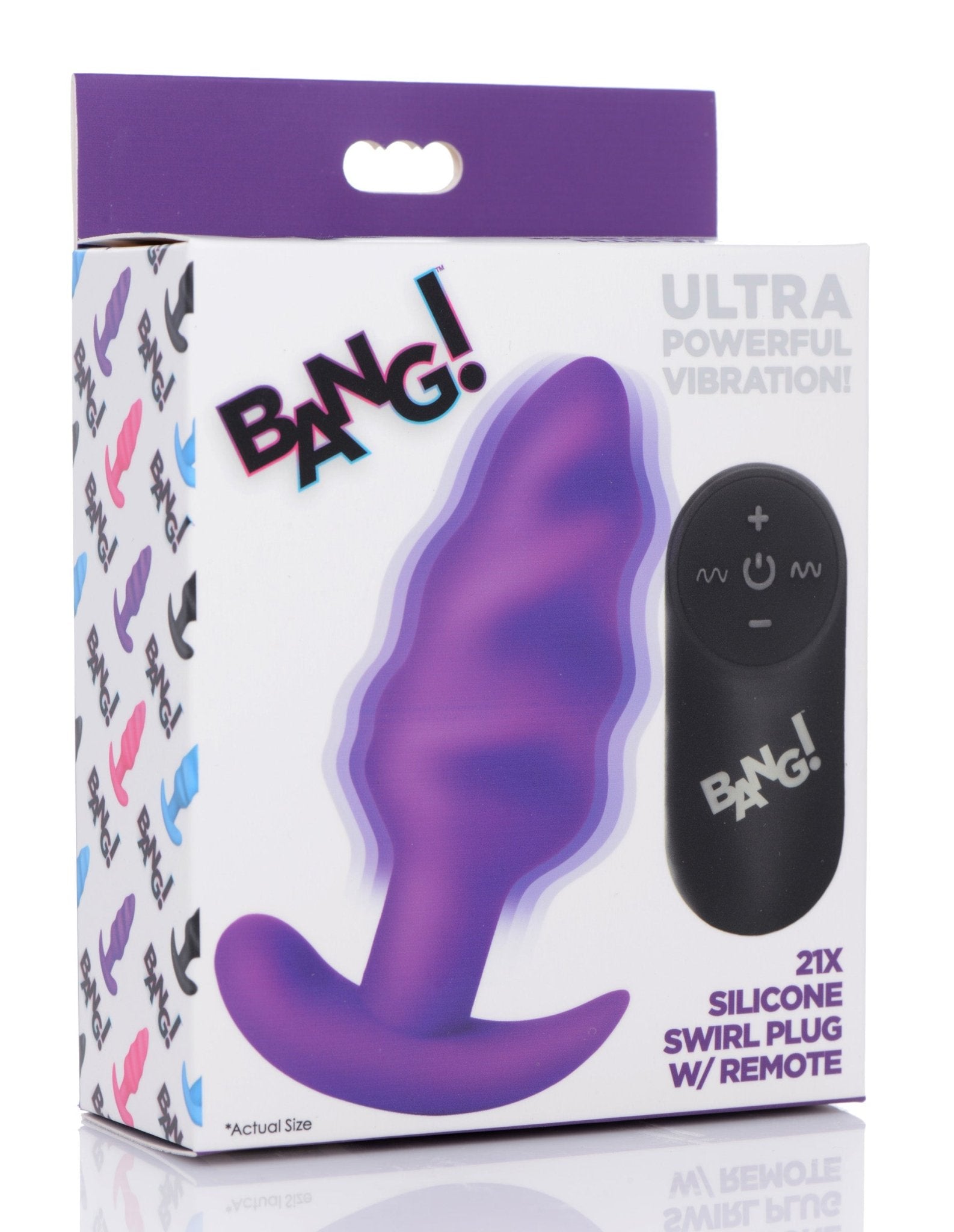 Bang! 21x Vibrating Silicone Swirl Butt Plug W/ Remote