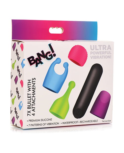 Bang - Rechargeable Bullet Vibrator With 4 Attachments