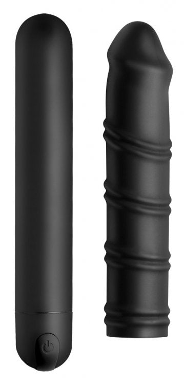 Bang! Xl Bullet Vibrator & Swirl Silicone Sleeve Black