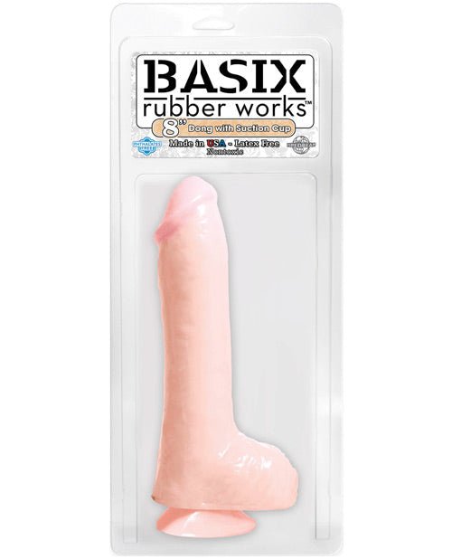 Basix 8" Rubber Works Dong w/ Suction Cup