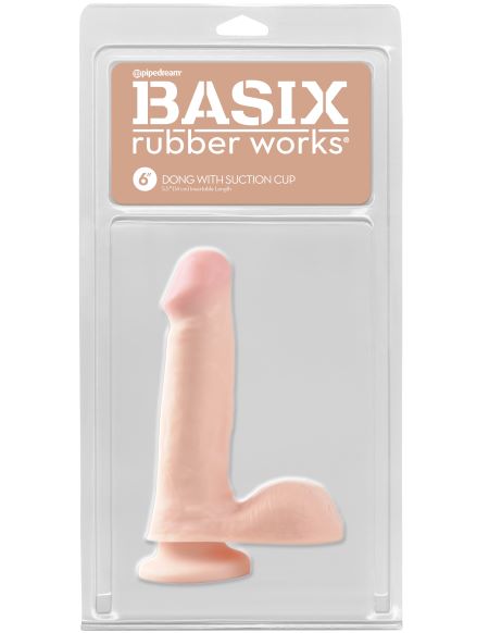 Basix Rubber Works 7.5 Inch Dong With Suction Cup