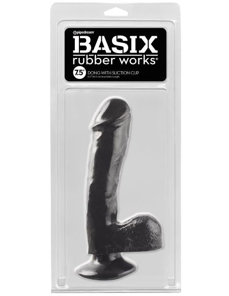 Basix Rubber Works 7.5in Dong W/suction Black