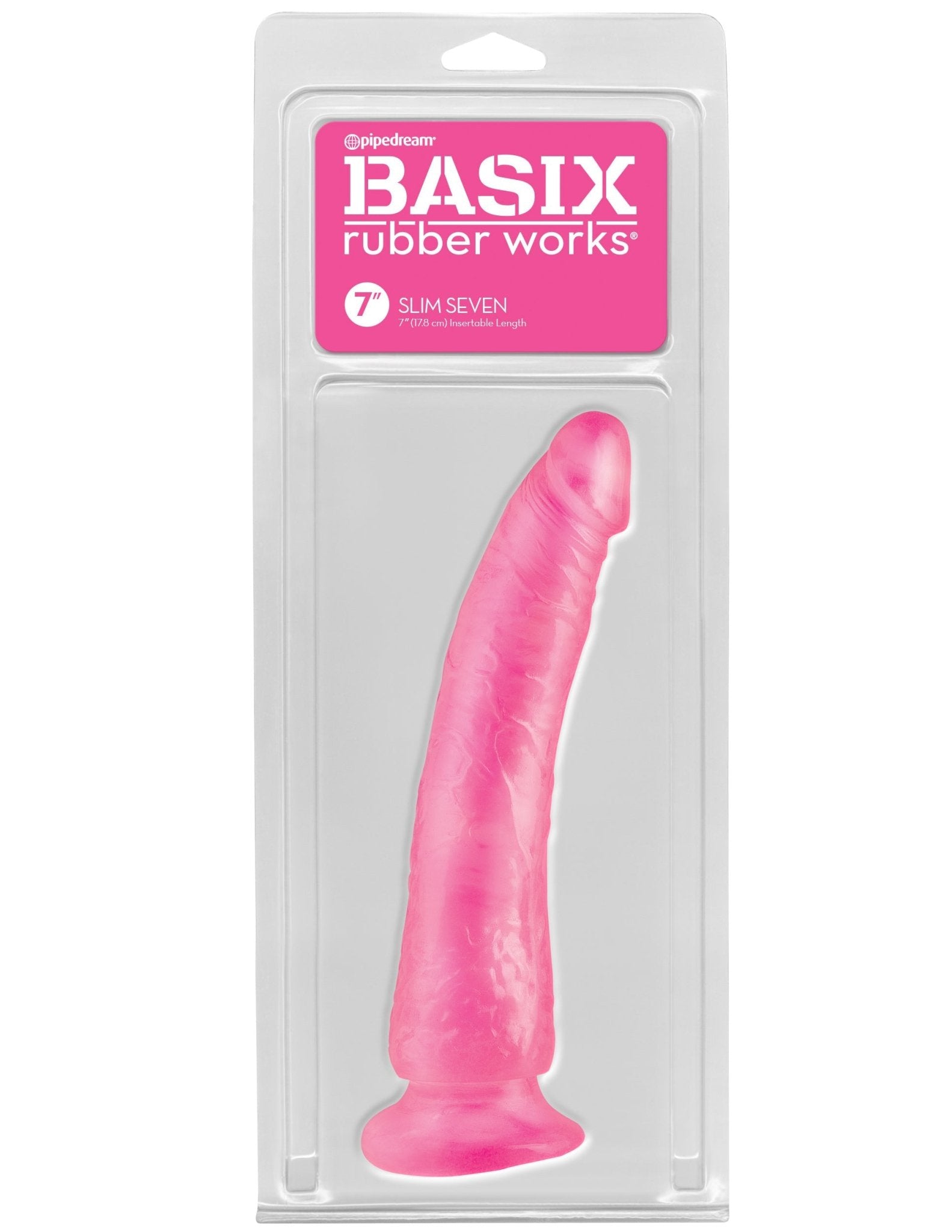 Basix Rubber Works 7in Slim Dong W/ Suction Cup