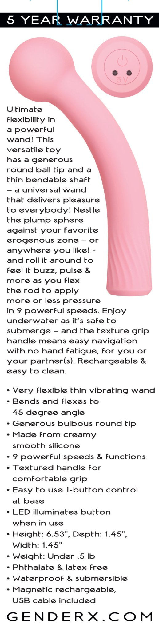 Bendable G-Spot Wand - Evolved Gender X