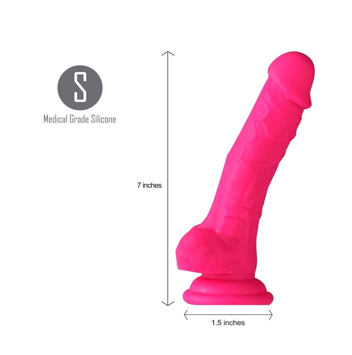 Billee 7 Realistic Silicone Dong Neon Pink