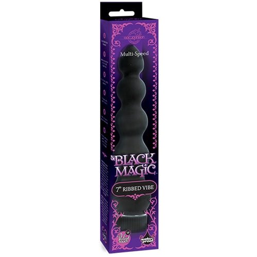 Black Magic 7 Inch Ribbed Vibrator