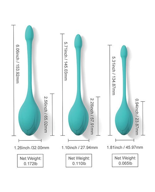 Bluebell Floral 3 Size & Weight Kegel Ball Exercise Set - Blue