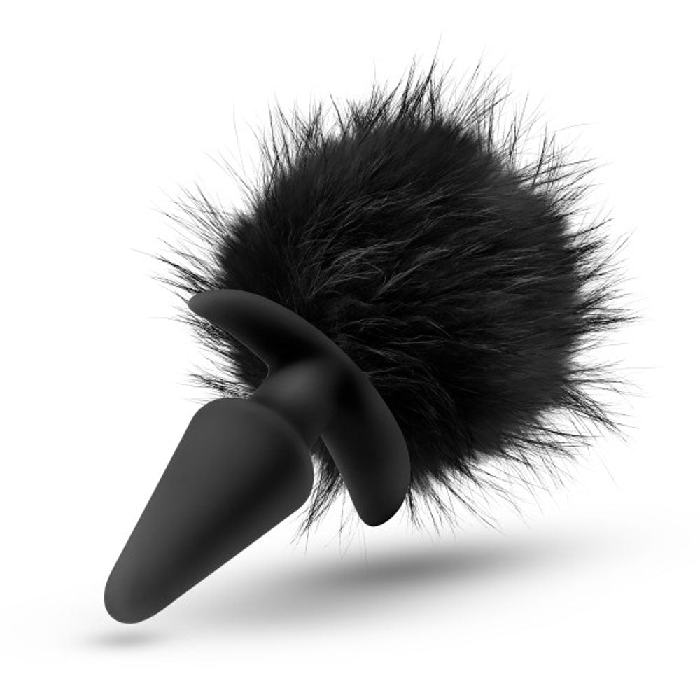 Blush Anal Adventures Platinum Rabbit Tail Plug - Black