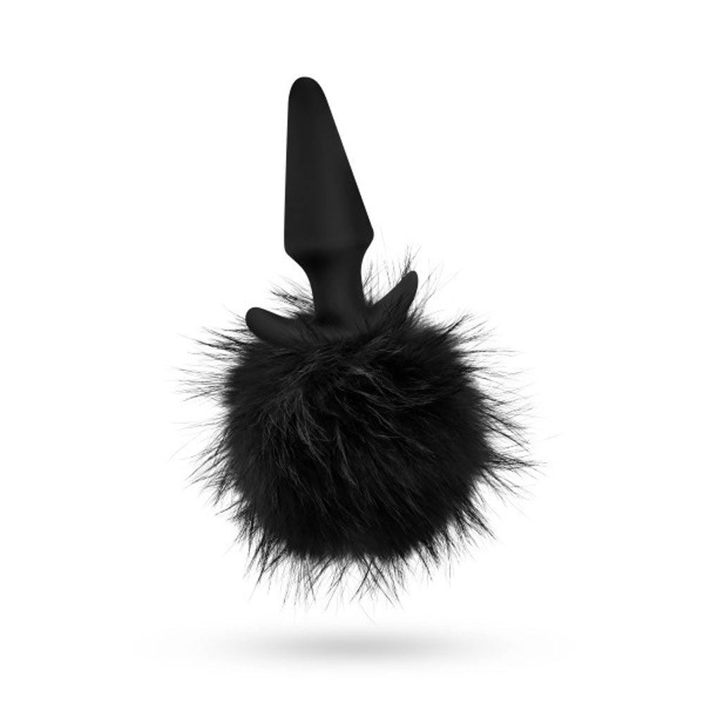 Blush Anal Adventures Platinum Rabbit Tail Plug - Black