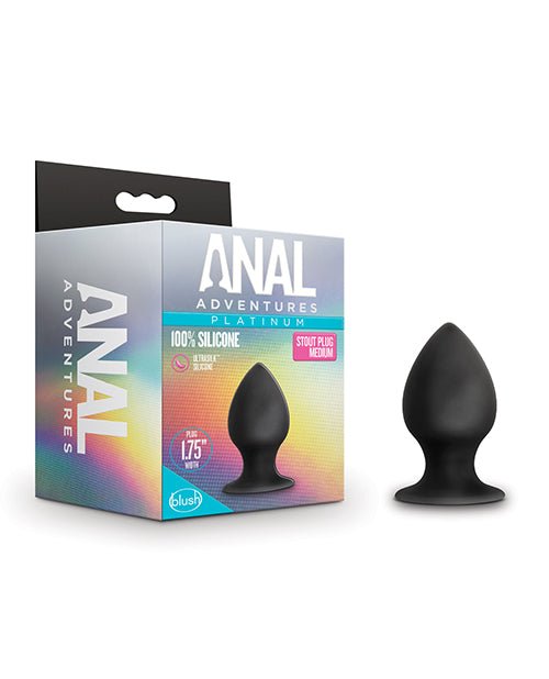 Blush Anal Adventures Platinum Silicone Anal Stout Plug - Black