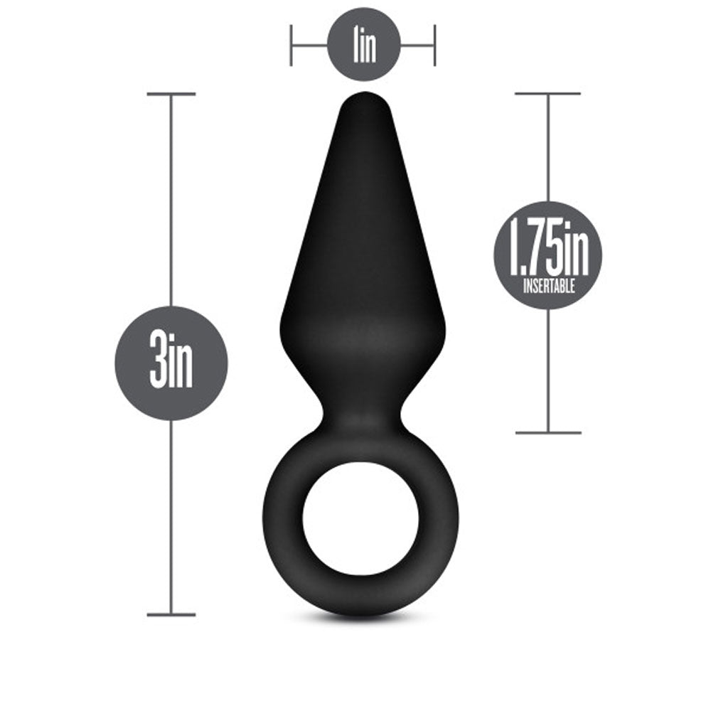 Blush Anal Adventures Platinum Silicone Loop Plug - Small Black