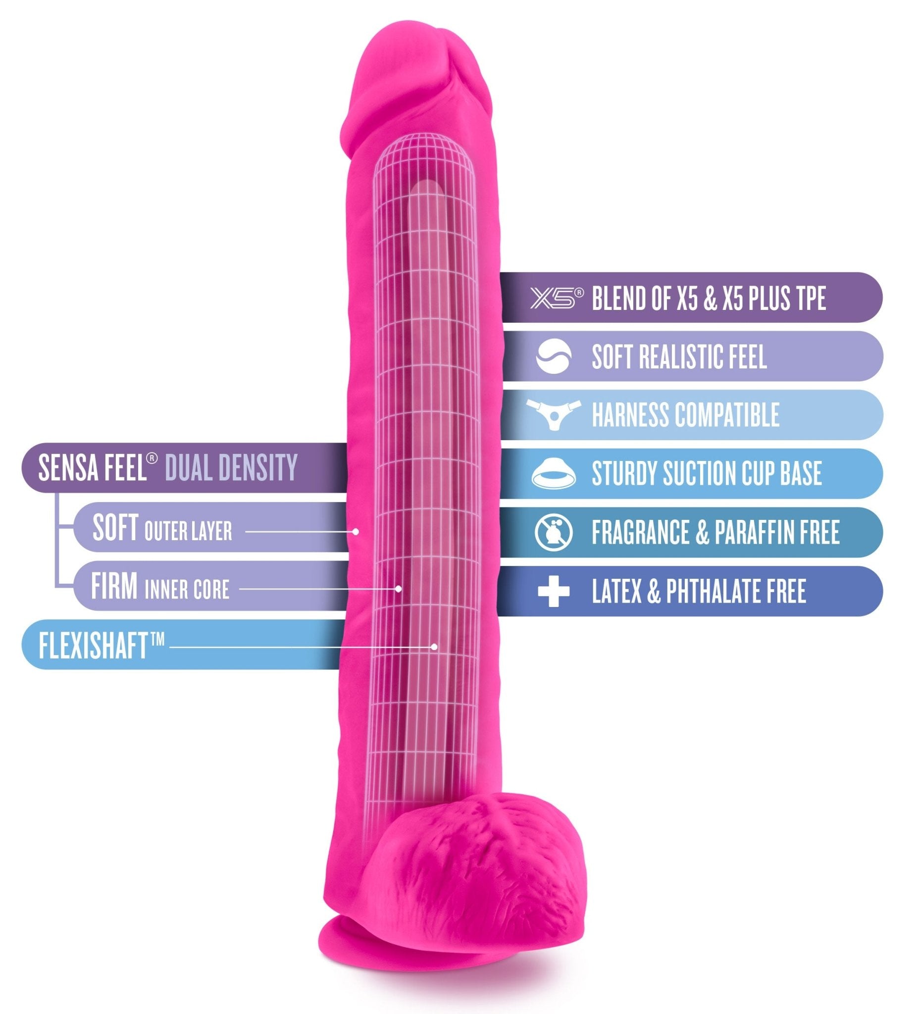 Blush Au Naturel Bold Daddy 14" Dildo - Pink