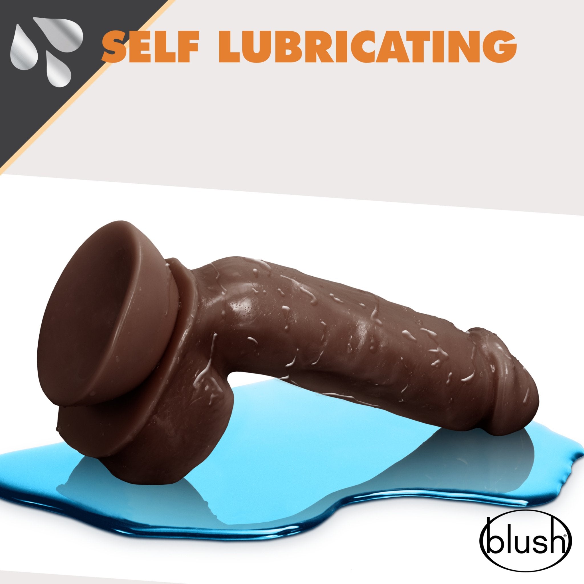 Blush Dr. Skin Glide 8.5" Self Lubricating Dildo W/balls