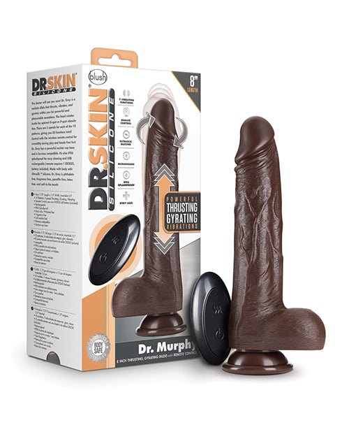 Blush Dr. Skin Silicone Dr. Murphy 8" Thrusting Dildo - Chocolate