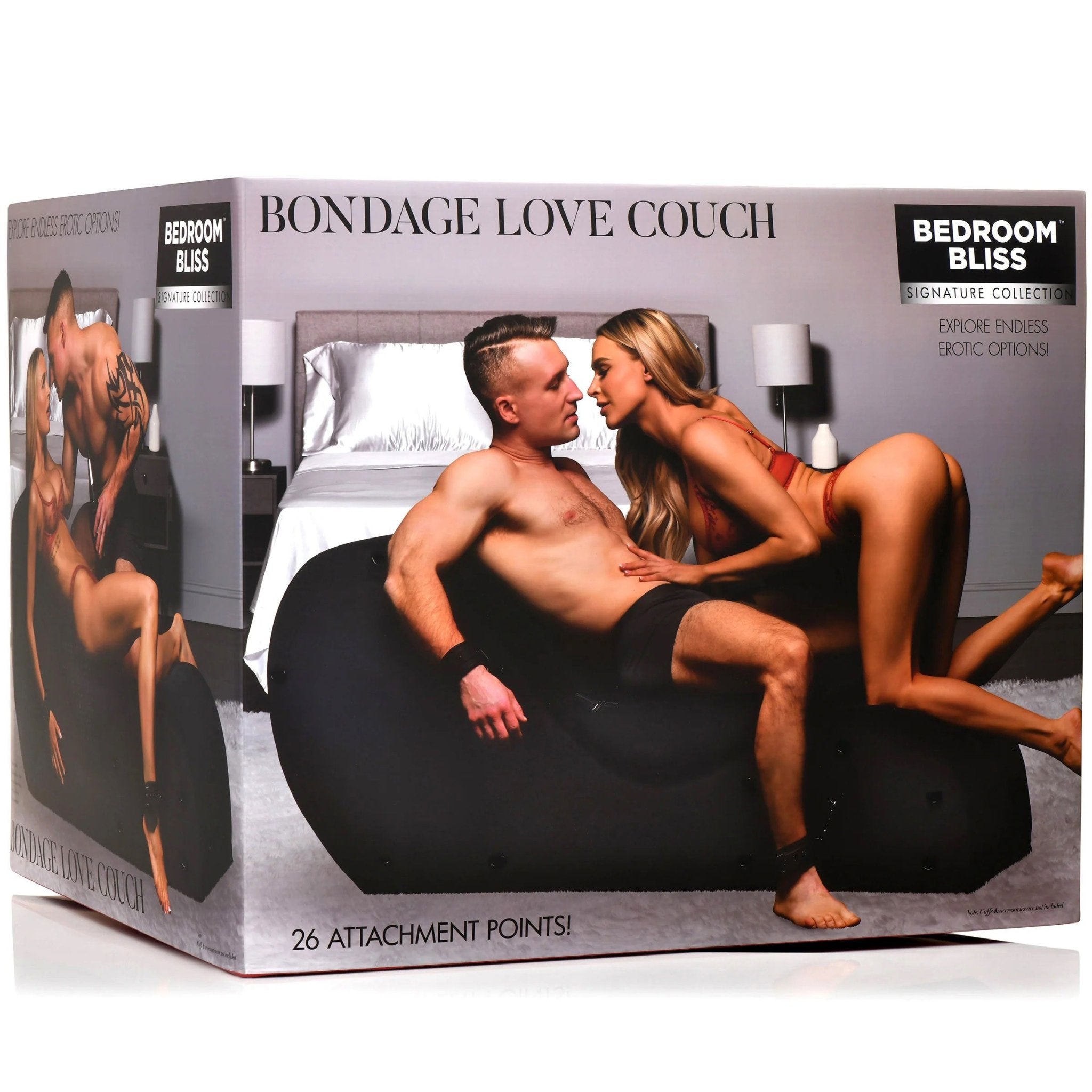 Bondage Sex Chaise Lounge Love Couch - Black