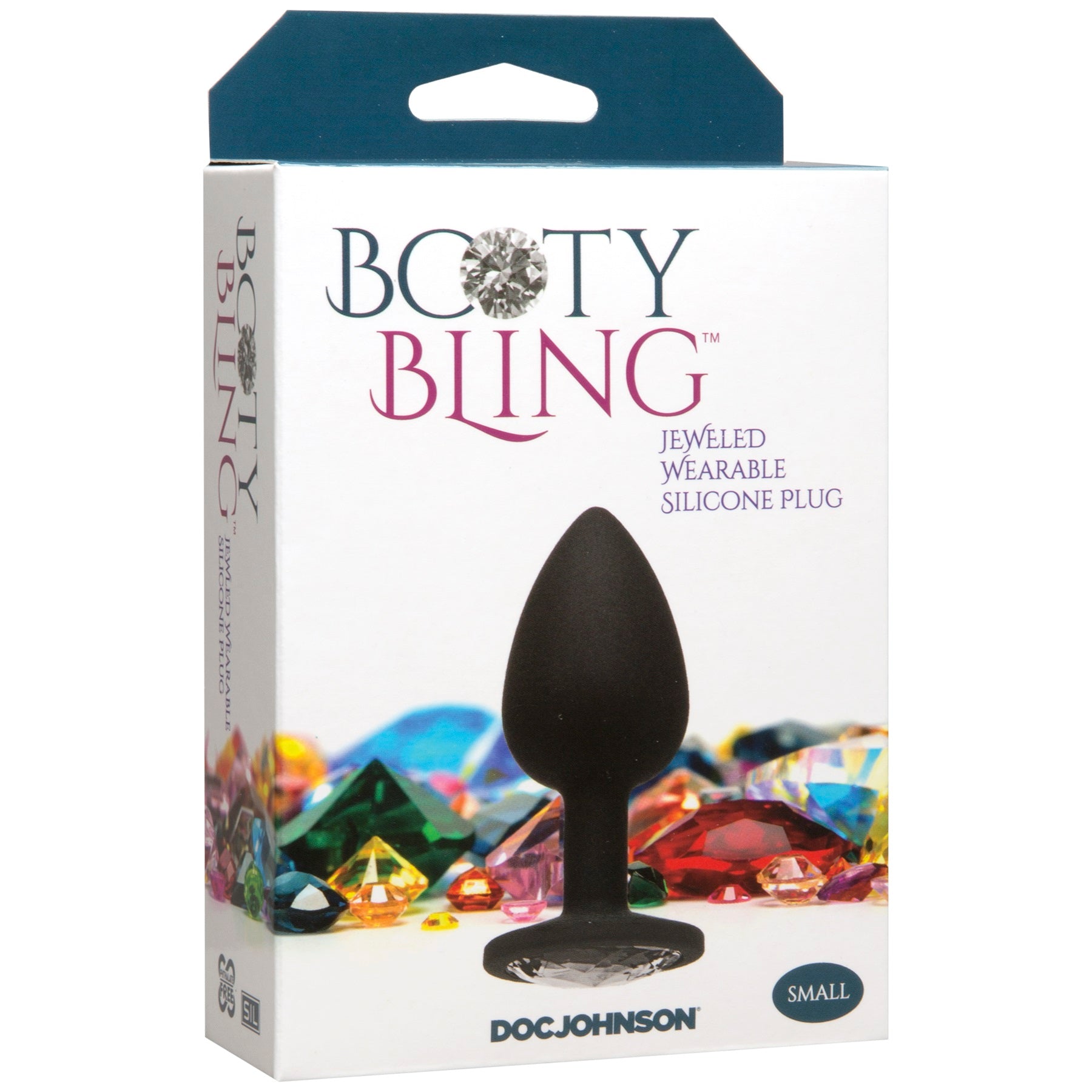 Booty Bling Silver Jewelled Silicone Small Anal Plug